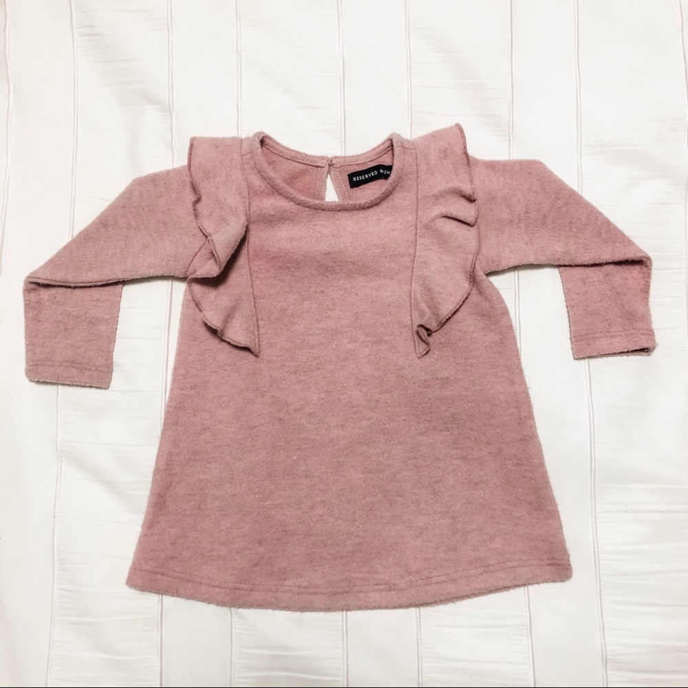Reserved Sweet Pink Ruffle Sweater